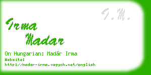 irma madar business card