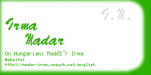 irma madar business card